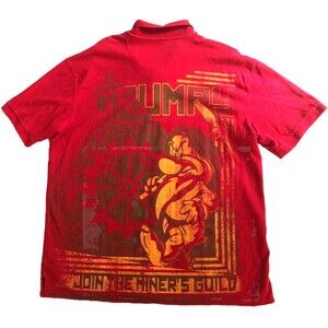 Disney Parks Grumpy Miners Guild Polo Mens Size 2XL VTG Front Back Graphics